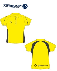Umpire Style Women's Yellow Black Polo Shirt
